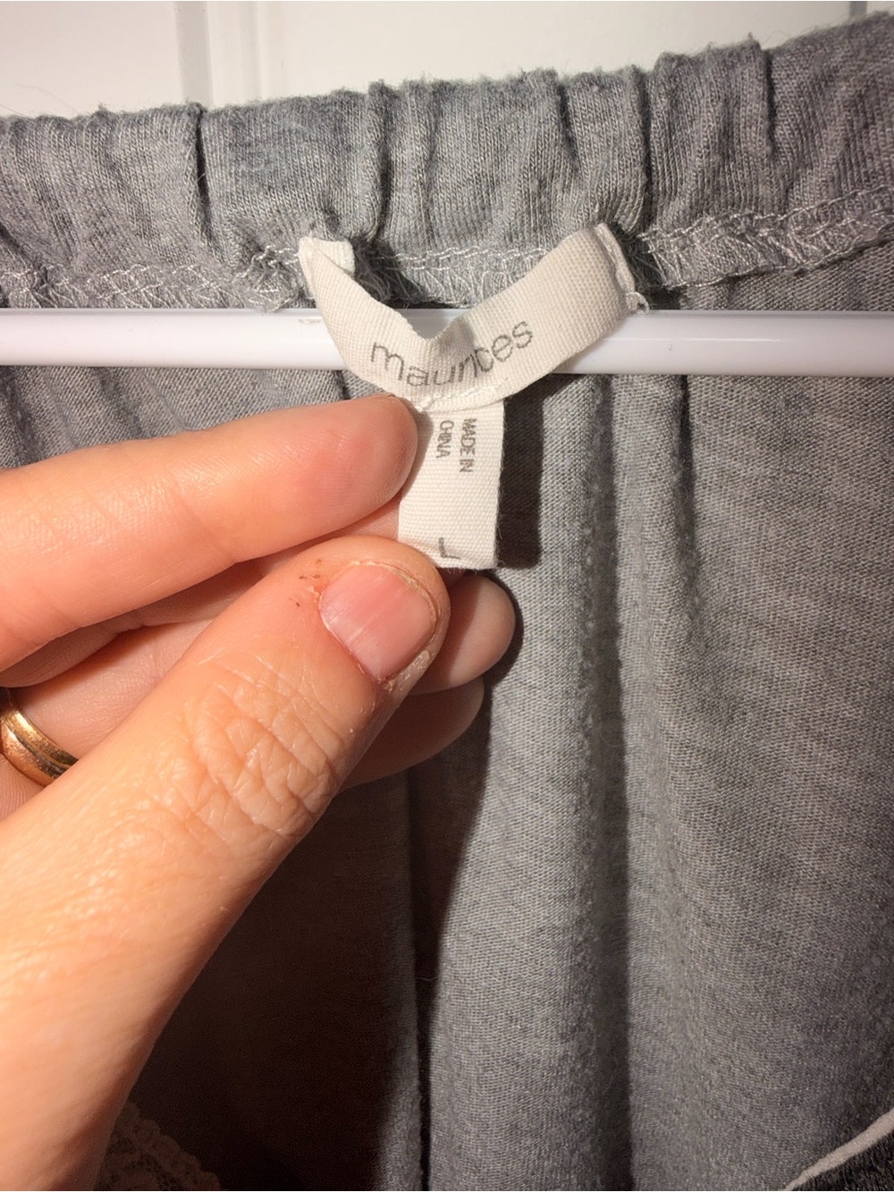 Maurices Cream Tank with Gray Floral Print and Trim - Picture 4 of 4